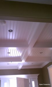 crown molding in coffered ceiling