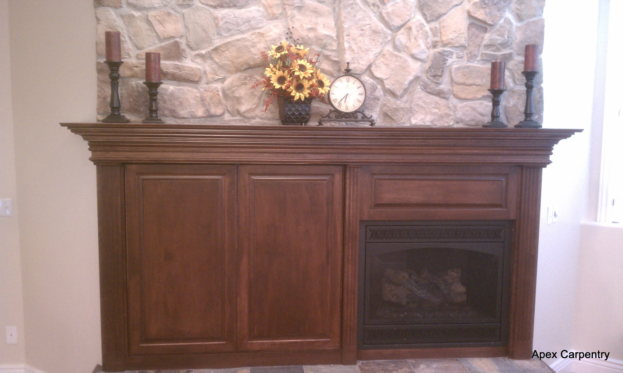 Utah maple fireplace mantel