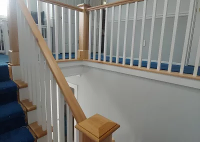 Pleasant Grove hickory railing with white balusters 1