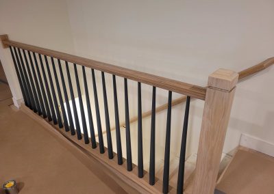 Layton Utah modern stair railing with candlestick balusters