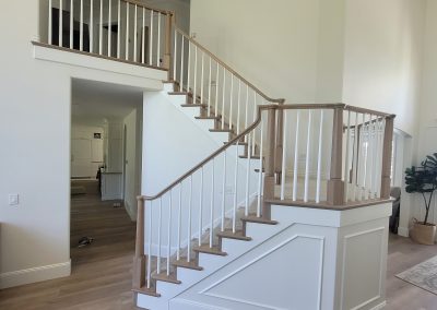 Modern staircase in bright interior